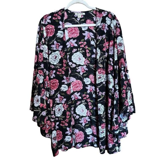 Billabong Kimono Womens Small Medium Multicolor Floral Print Open Flowy Cardigan - Picture 1 of 9